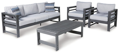 Amora Outdoor Sofa, 2 Lounge Chairs and Coffee Table