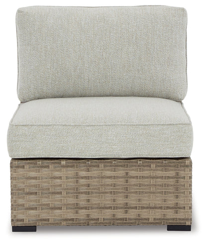 Calworth Outdoor Armless Chair with Cushion (Set of 2)