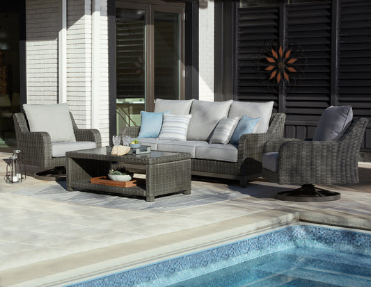 Elite Park Outdoor Sofa, 2 Lounge Chairs and Coffee Table