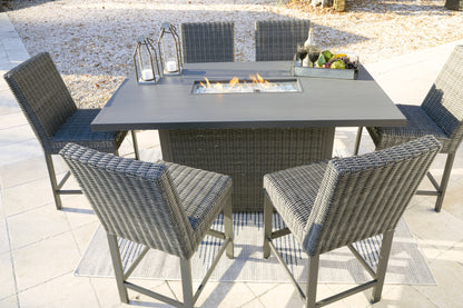 Palazzo Outdoor Counter Height Dining Table with 6 Barstools