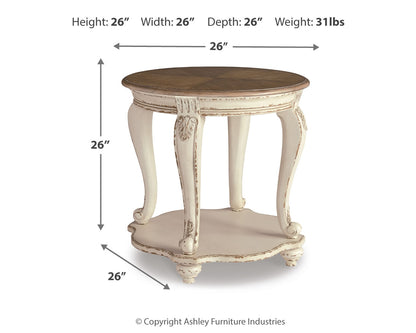 Realyn Coffee Table and 2 End Tables