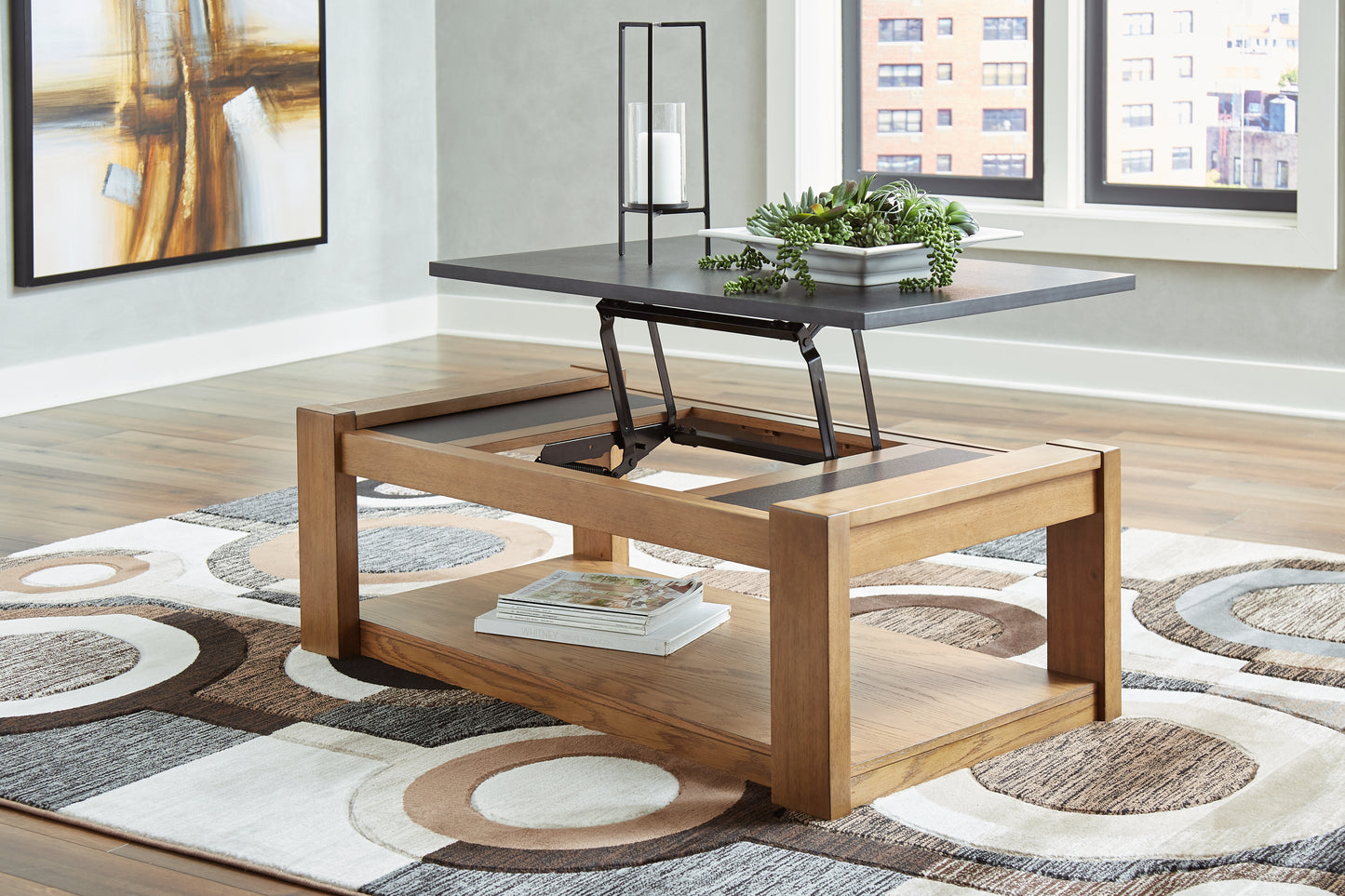 Quentina Lift-top Coffee Table and 2 End Tables