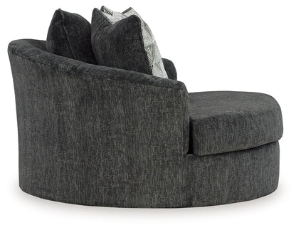 Biddeford - Oversized Swivel Accent Chair - Shadow