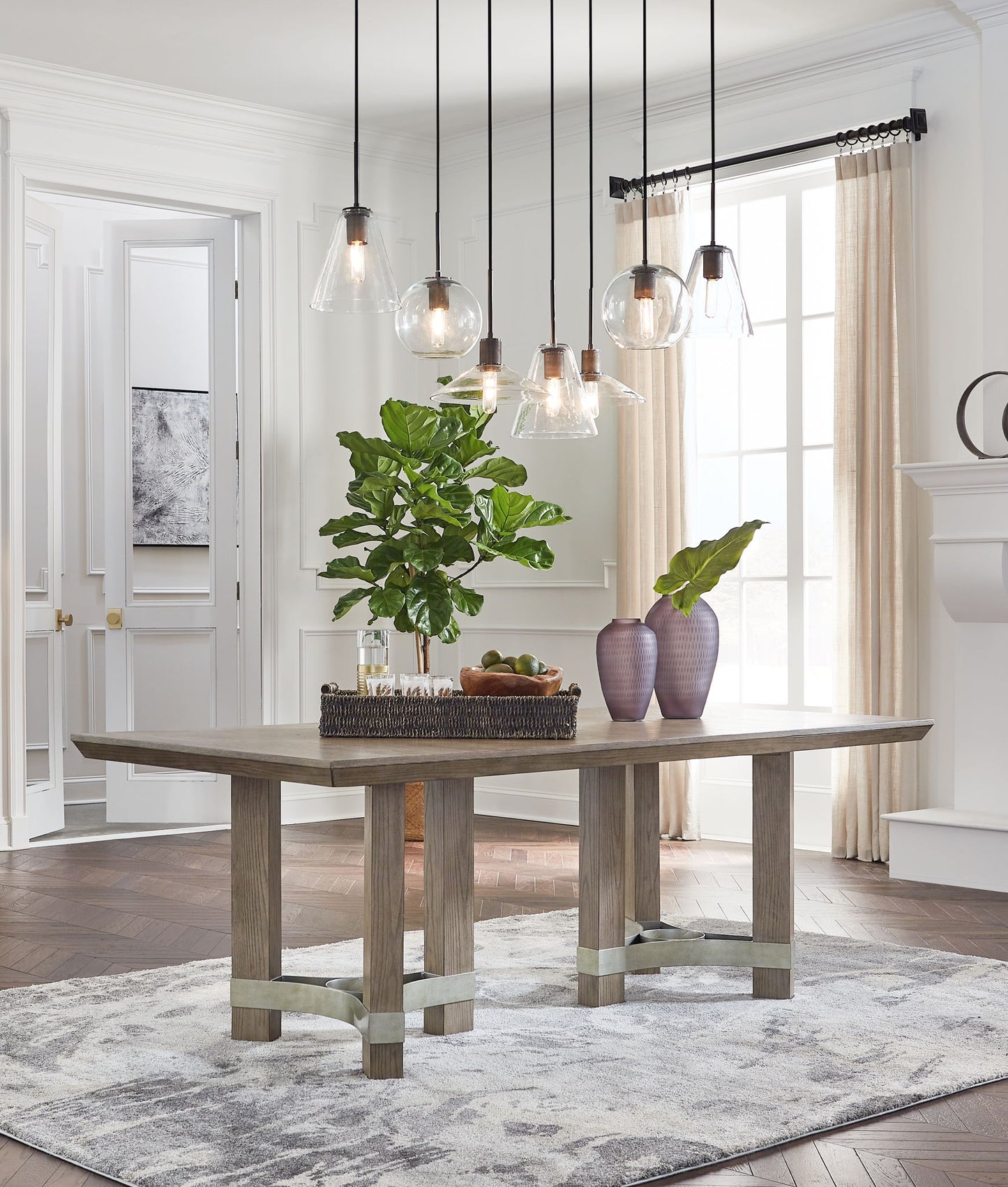 Chrestner - Rectangular Dining Room Table - Gray