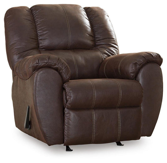 McGann - Rocker Recliner - Walnut - Faux Leather