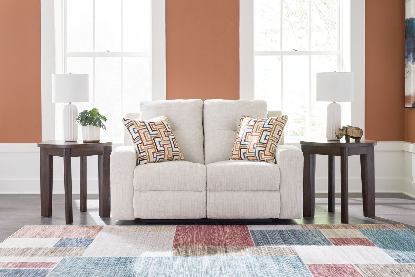 Danum - Reclining Loveseat - Fabric - Stone