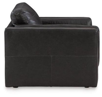 Amiata - Chair And A Half - Leather Match - Onyx