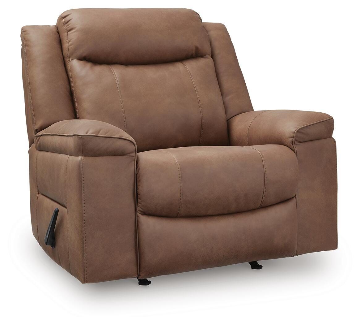 Status Check - Rocker Recliner - Caramel - Faux Leather