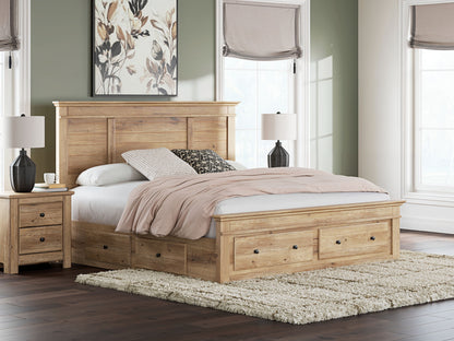 Makidern - Panel Storage Bed With Under Bed Storage Unit And Storage Footboard