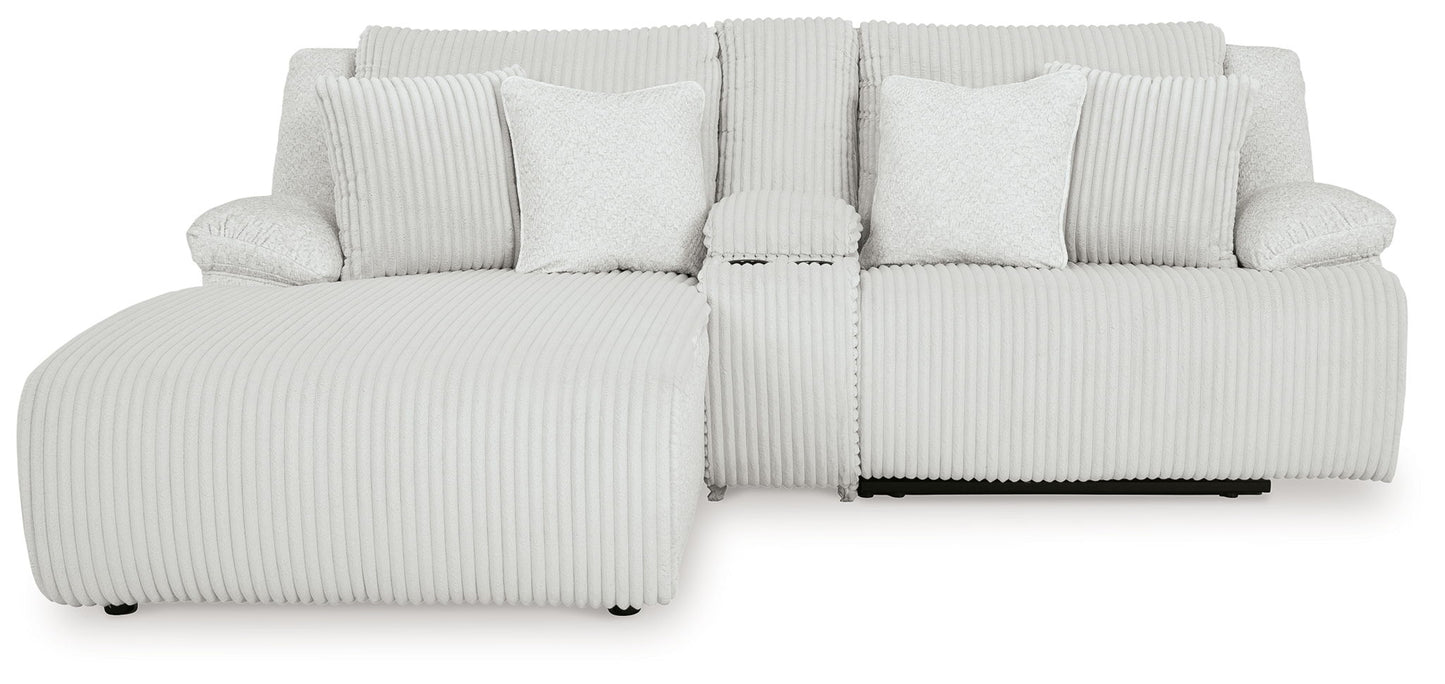 Top Tier - 3-Piece Reclining Sectional Sofa Laf Press Back Chaise - Fabric - Alloy