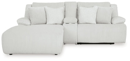 Top Tier - 3-Piece Reclining Sectional Sofa Laf Press Back Chaise - Fabric - Alloy
