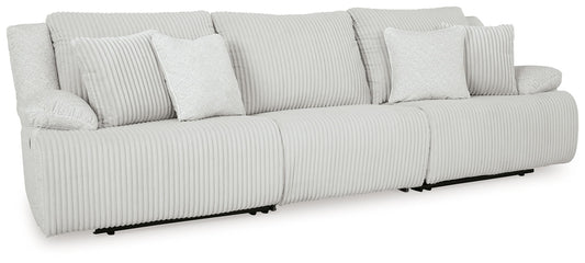 Top Tier - 3-Piece Sectional Sofa With RAF And LAF Recliner - Alloy