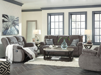Tulen - 3 Pc. - Reclining Sofa, Reclining Loveseat, Rocker Recliner - Gray