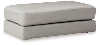 Amiata - Oversized Accent Ottoman - Leather Match - Glacier
