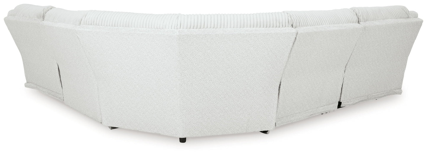 Top Tier - 5-Piece Reclining Sectional - Fabric - Alloy