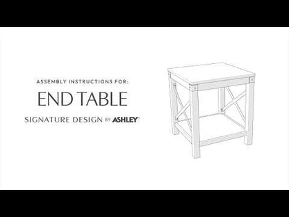 Freedan - Square End Table - Grayish Brown