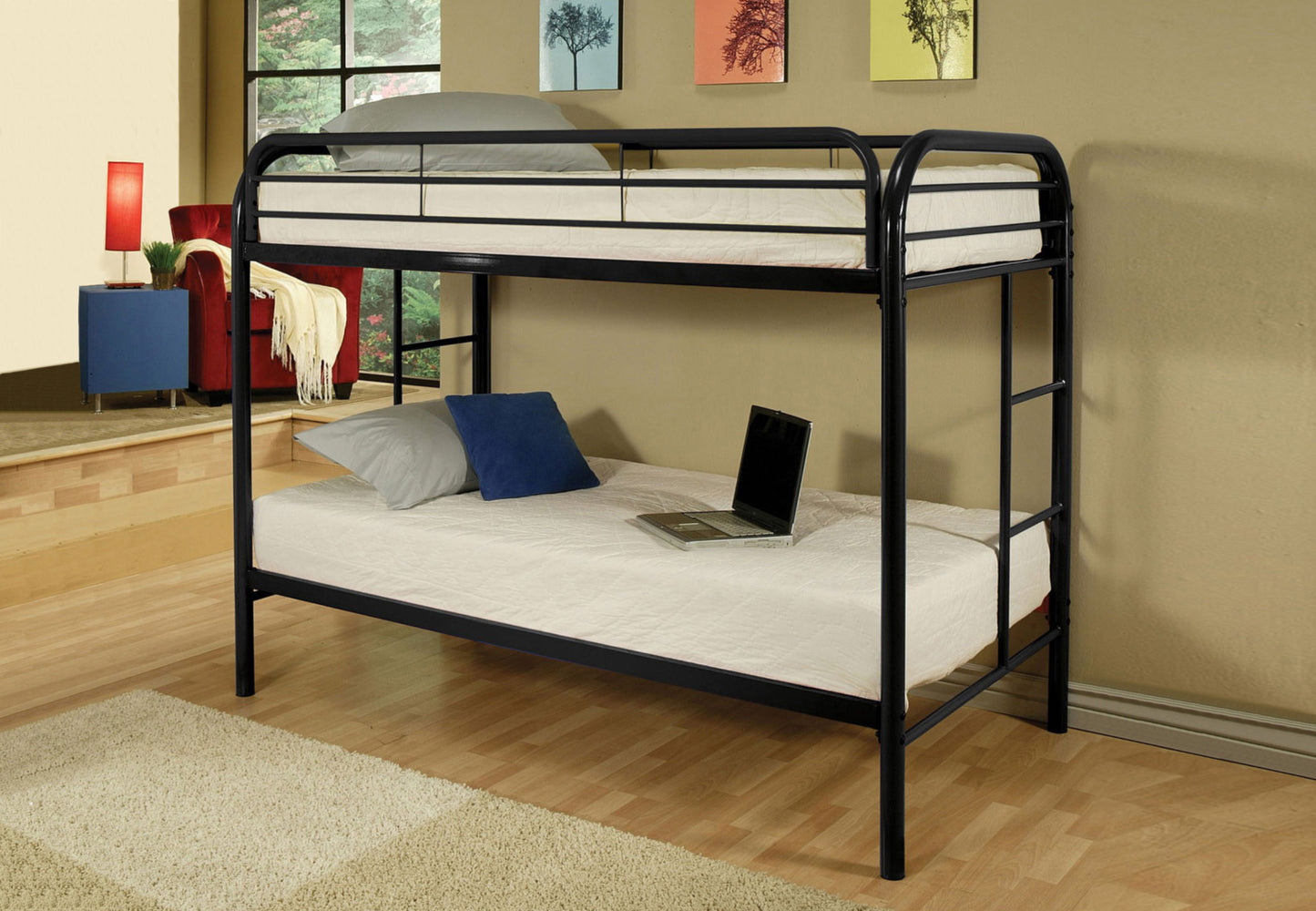 IF-500BK Single Over single Bunk bed - mrfurnitureandmattress