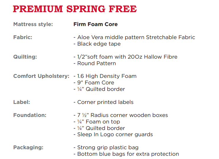 Premium spring free - mrfurnitureandmattress